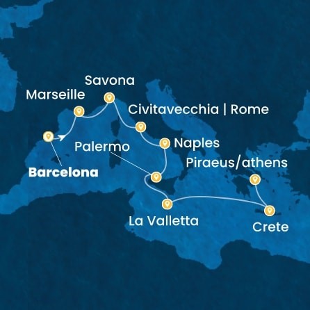 rutekort-barcelona-til-athen-costa-pacifica